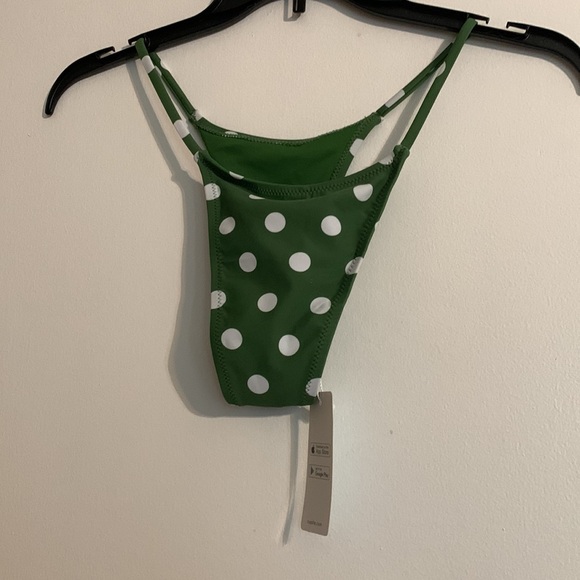 Cupshe- Green &White Polka Dot Thong Bikini - Picture 7 of 9